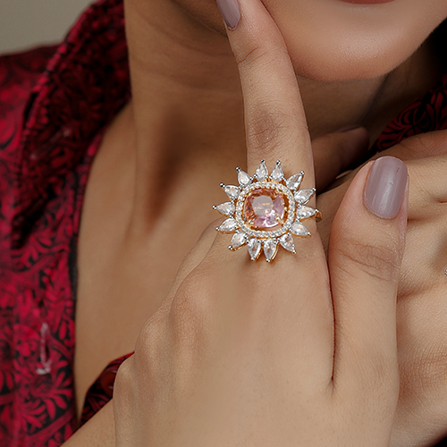 Golden adjustable bloom Ring