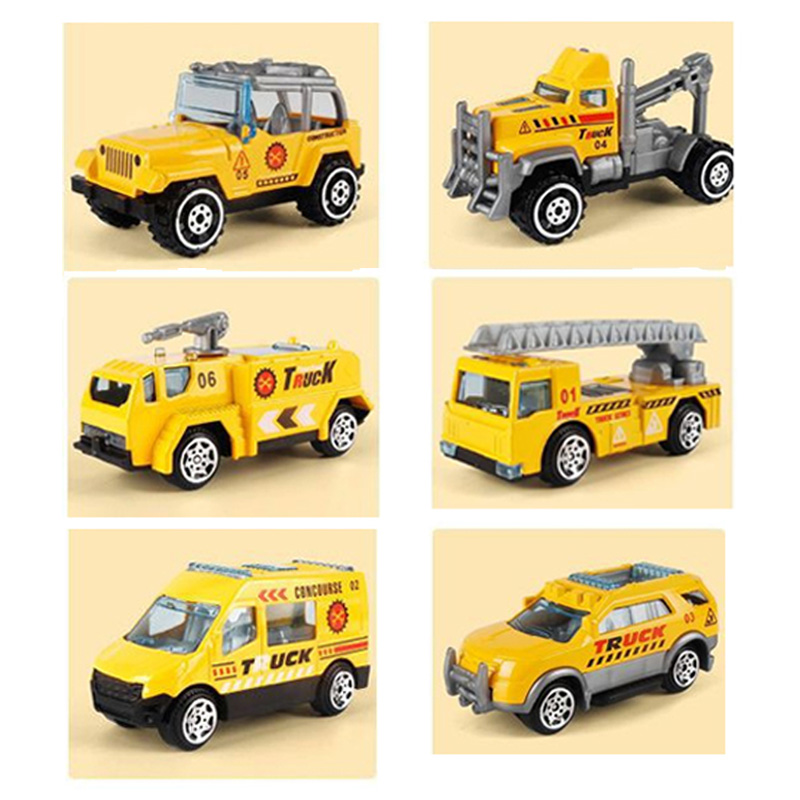 Construction Tractor &amp; Trucks Die Cast Vehicles Set - 6 pcs