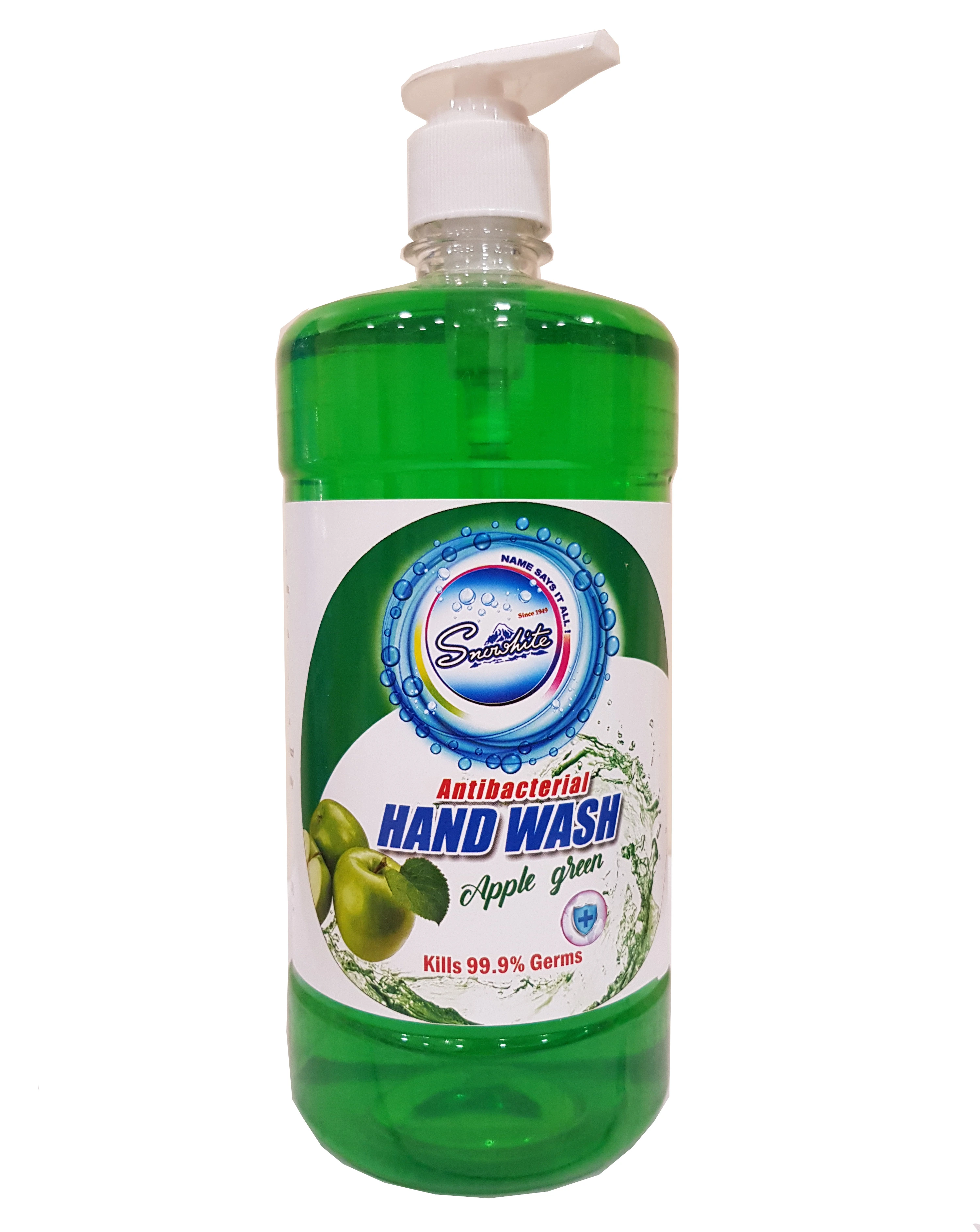 Snowhite Anti-Bacterial Liquid Handwash Green Apple 1000ml with Pump