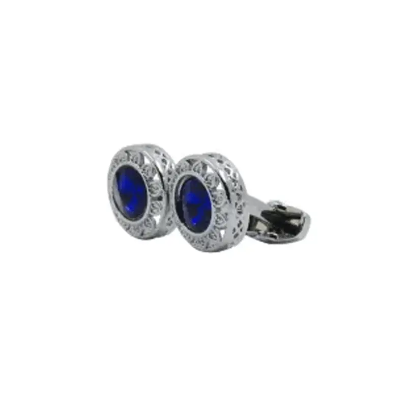 Cufflers Men’s Blue stones Engraving Exclusive Cufflinks For Gifts with Gift Box – CU-2044