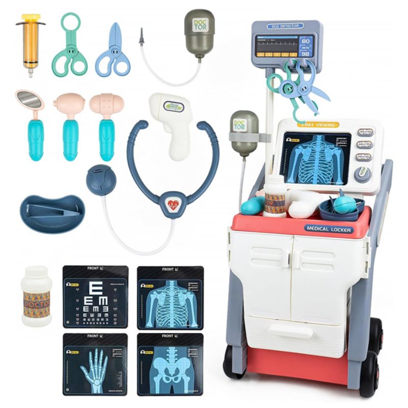 Medical Cart Playset With Simulated Sounds - Realistic Pretend Play Doctor Games For Kids