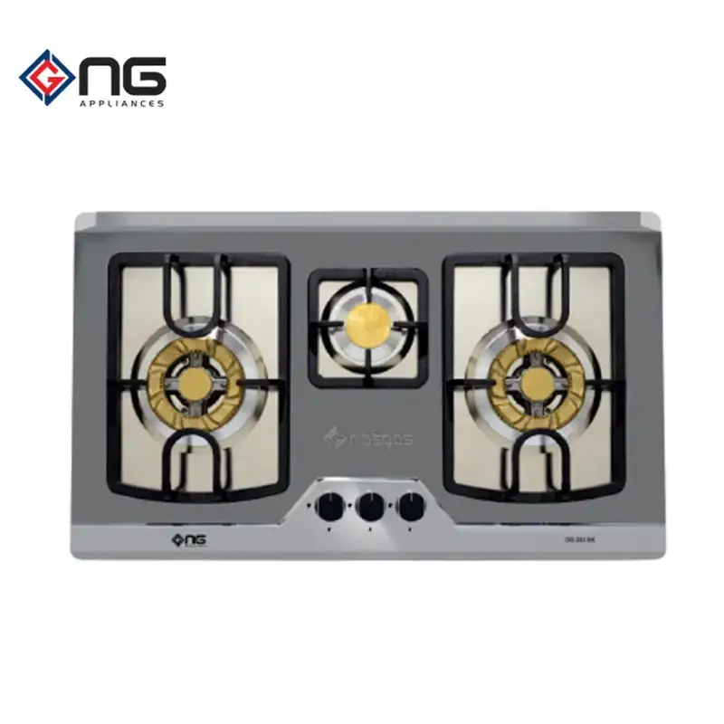 Nasgas DG-333 BK Steel Top Built In Hob With Official Warranty