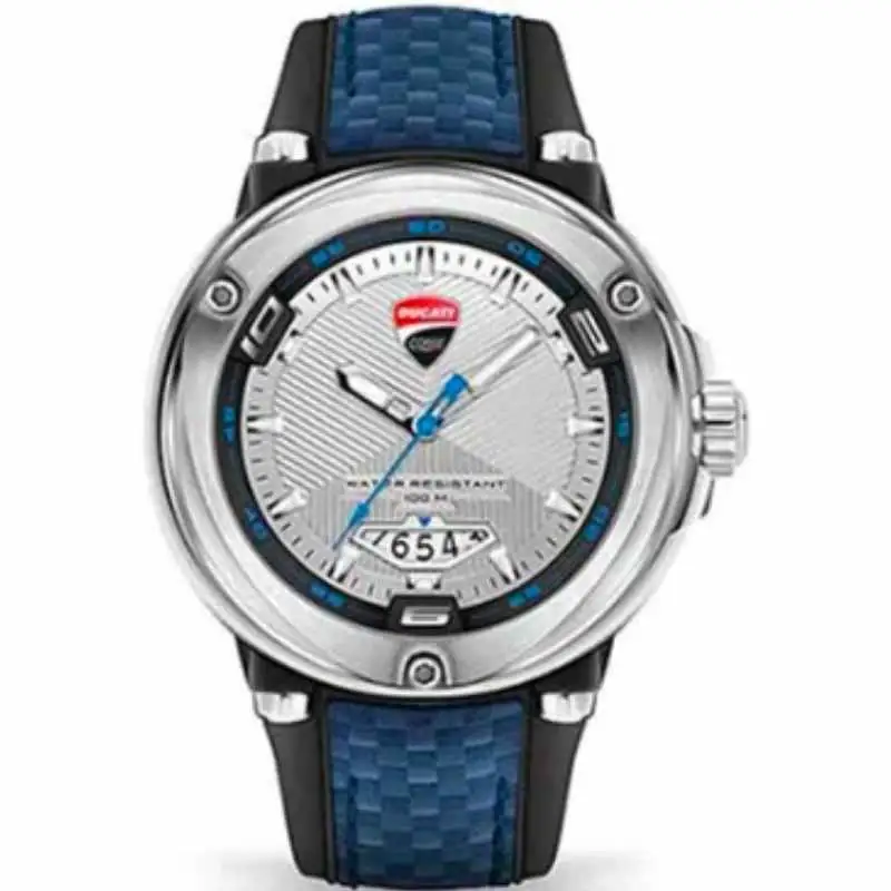 Ducati Corse Men's Partenza Analog Leather Strap Wrist Watch DTWGN2018905 - 49 mm - Black/Blue