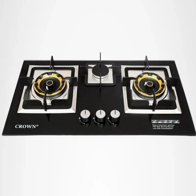 Crown CR-16G 3 Burner Glass Top Built In Hob With Official Warranty