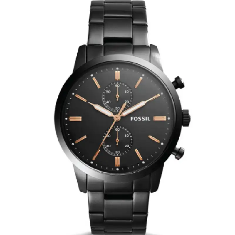 Fossil Townsman Black Stainless Steel Black Dial Chronograph Watch For Gents - FS5379