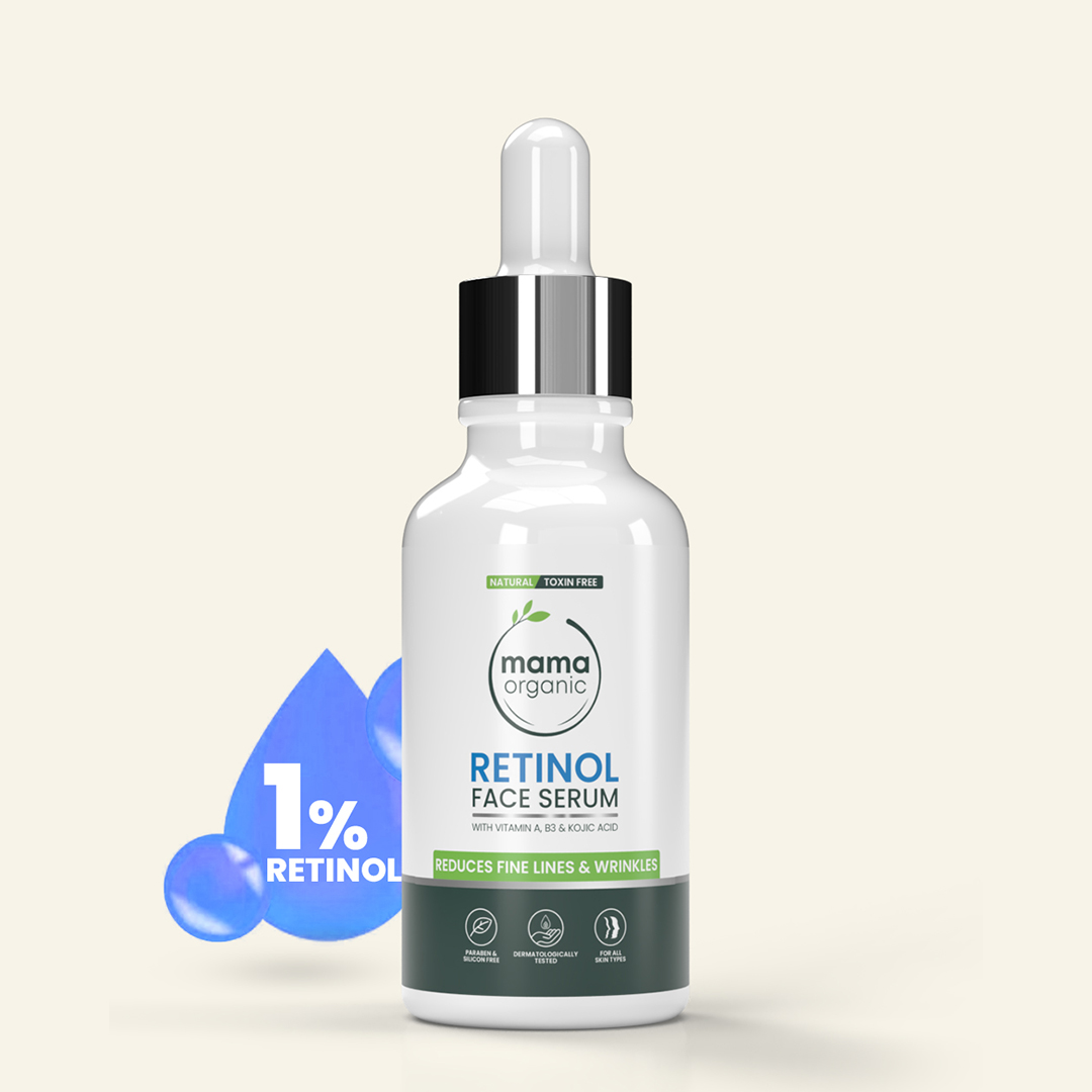 Mama Organic Retinol Face Serum For Anti-Aging & Wrinkles With Retinol, Vitamin A, & Kojic Acid - 30ml