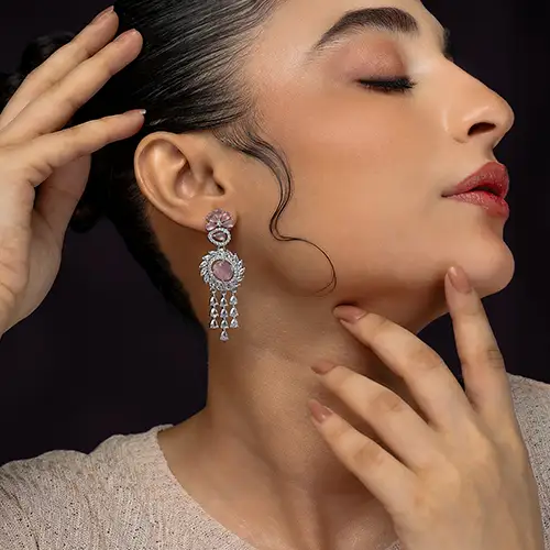 Pink zarcoon Earings