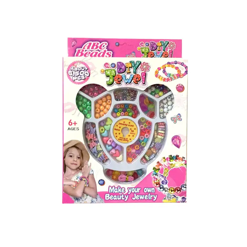 DIY Jewel Colorful Beads Set for Girls with Nylon Cord