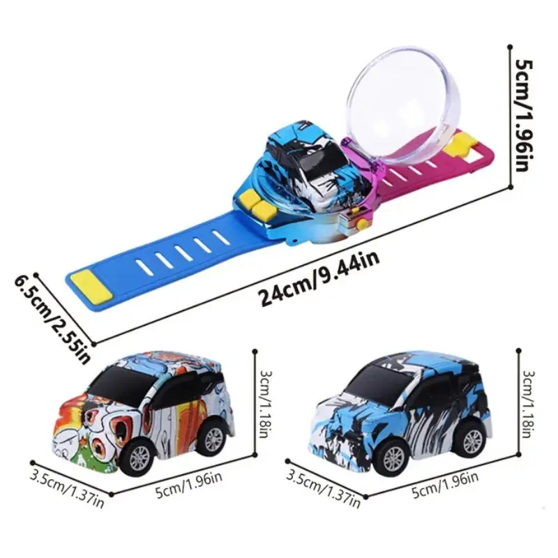 Mini Watch Remote Control Car 2.4GHz Rechargeable Car - Adjustable Strap - USB Charging Mini Wireless Watch - Assorted Color