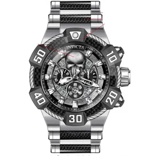 Invicta Marvel Punisher GMT Chronograph Black Dial Men's Watch
