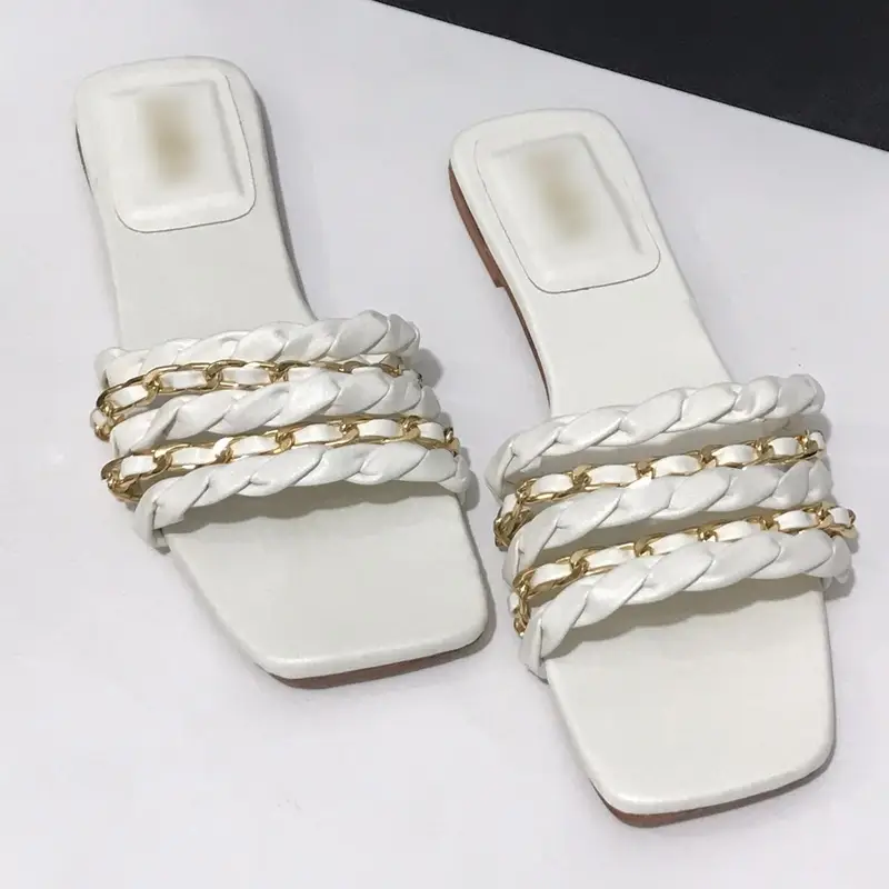 Padded Room Chain Slipper (White)