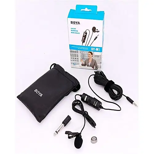 Boya BY-M1 - Omnidirectional Lavalier Microphone for all Devices - Black