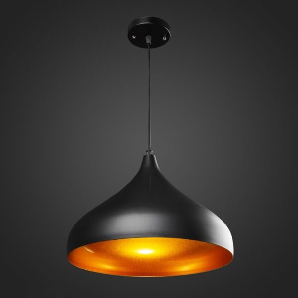 Macaron Pendant Light Teardrop Drop Simple Light Hanging Lighting Fixtures Chandelier for Restaurant bar Coffee Dining Room (Color-Black)-12 inch Width Bulb Not Included