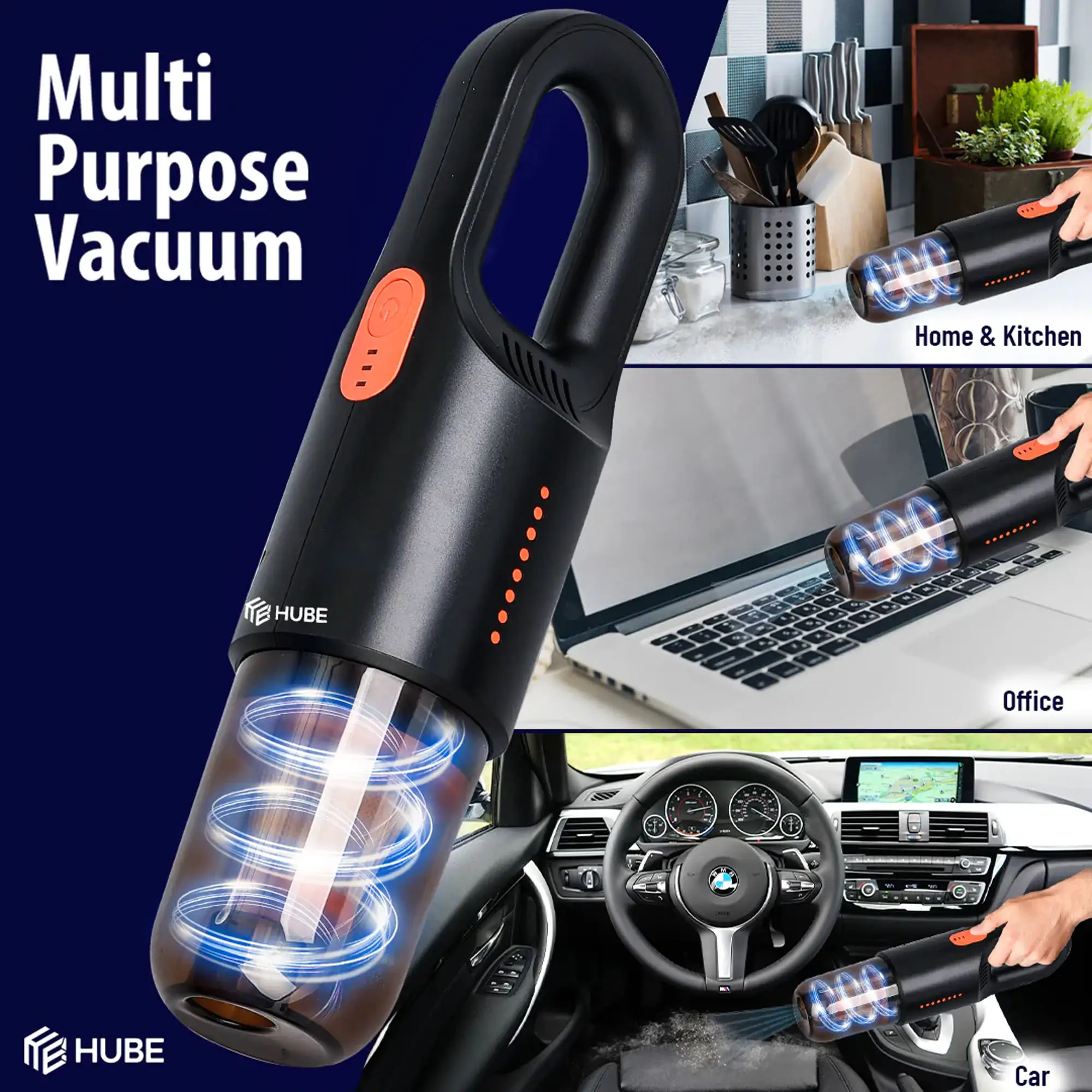 Hube Handheld Car Vacuum Cleaner With Official Warranty