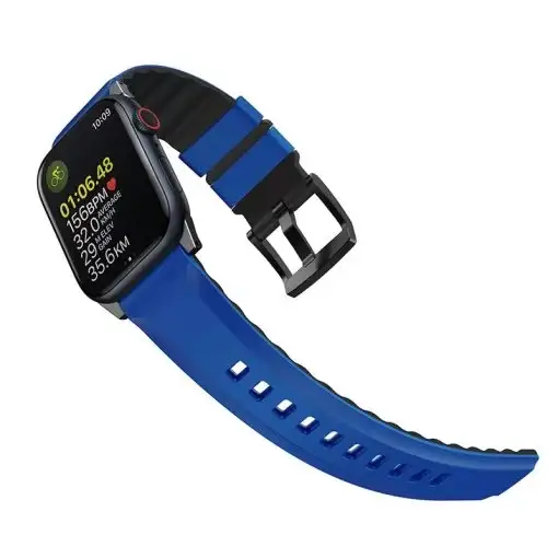 Uniq Linus Airosoft Silicone Apple Watch Strap for Series 1-8, SE & Watch Ultra 49/45/44/42MM – Racing Blue
