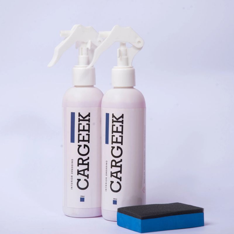 Car Geek (Pack of 2 ) Interior Dressing 250 ml & Applicator Pad