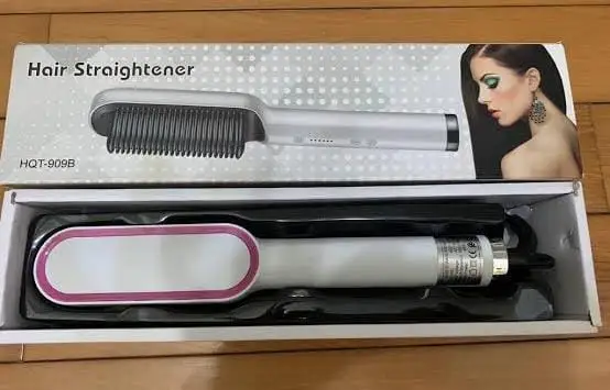Al Saadat Ceramic Heated Hair Straightener Hair Brush HQT-909B (Color Black & White)