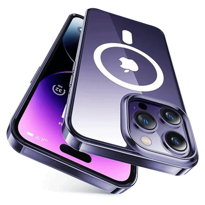 Torras Diamond Clear Magsafe Phone Case for iPhone 14 Pro Max 6.7 – Dark Purple – X003ENYQUL