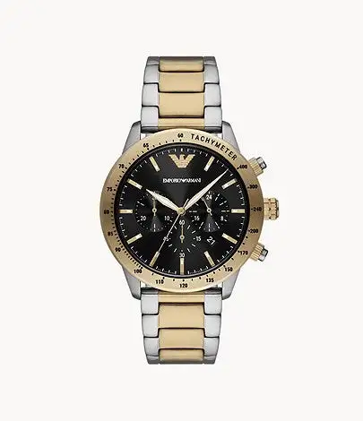 Emporio Armani Men’s Quartz Two-tone Stainless Steel Black Dial 43mm Watch AR11521