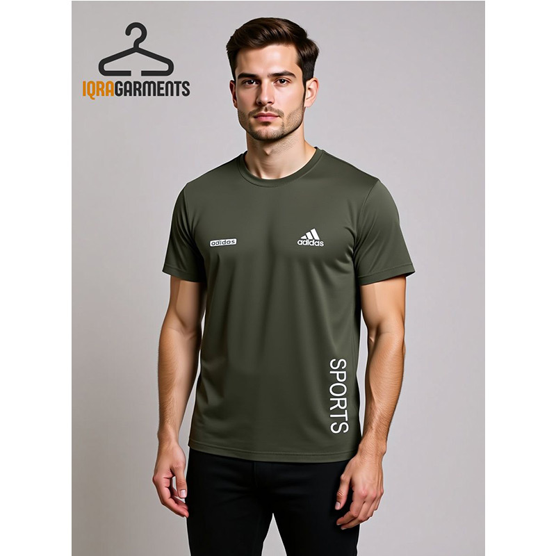 Men’s Dry-Fit Sports T-Shirt with Side Print Design