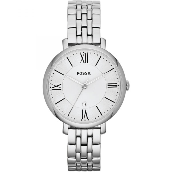 Fossil Jacqueline Silver Stainless Steel White Dial Watch For Ladies - ES3433