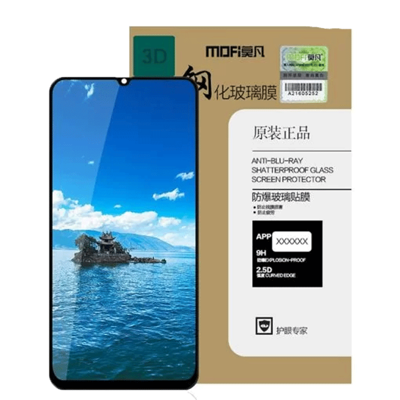 Mofi Premium Tempered Glass for Samsung A50 Full Coverage Screen Protectors 2.5D 9H–Black