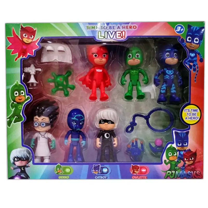 PJ Masks 6 Action Figures and Accessories Set - 4 inches