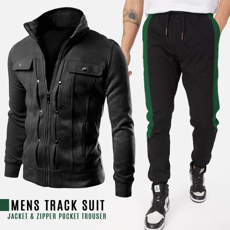 Men's Maxican Jacket & Trouser With Green Side Panel