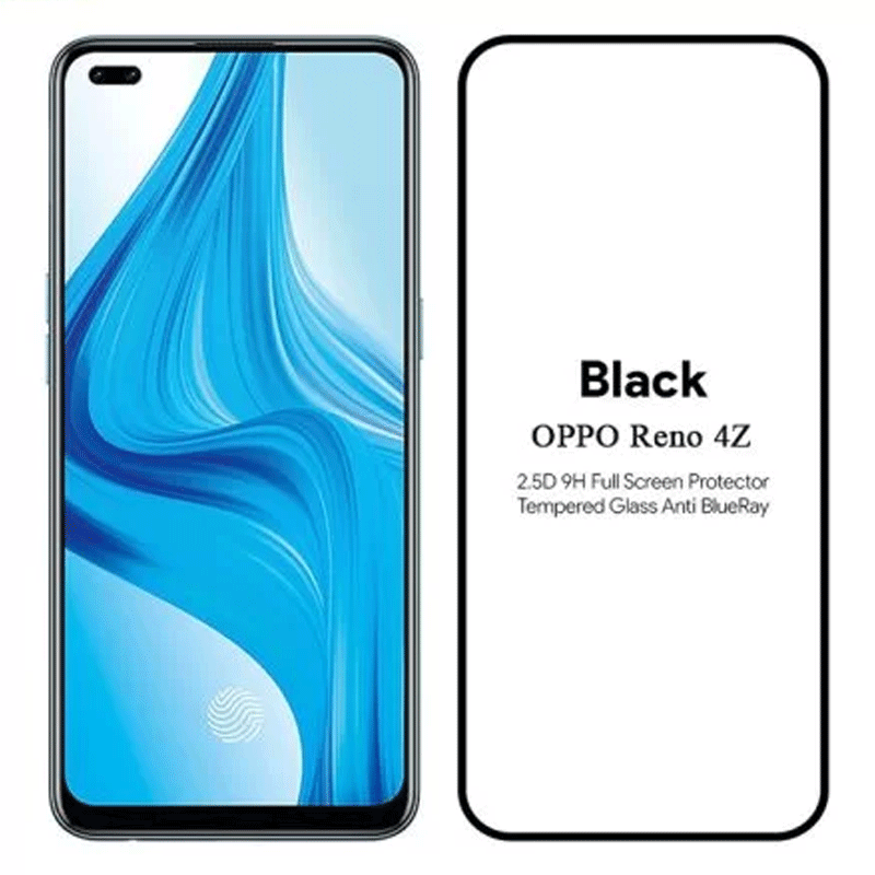Mofi Premium Tempered Glass for oppo  Reno 4Z 5G Full Coverage Screen Protector 2.5D 9H–Black