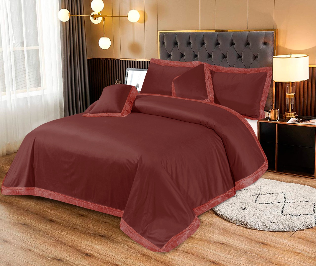 Mardian Velvet Bridal Bed Set | 5pcs | MVB04