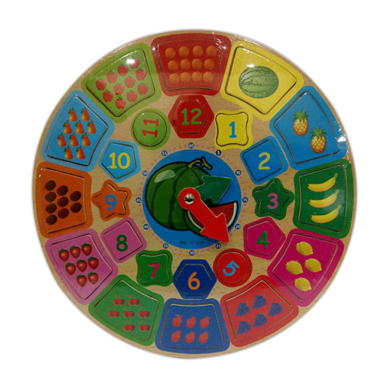 Time and Number Counting Teaching - Wooden Board Puzzle