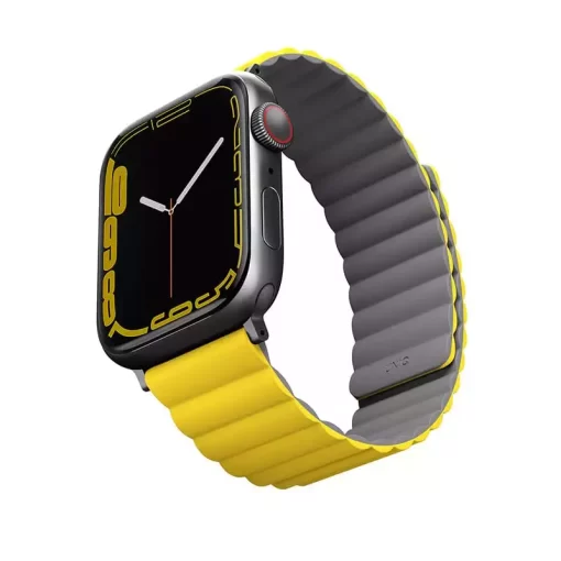 Uniq Revix Reversible Magnetic Apple Watch Strap Series 1-8 SE/SE2 49/45/44/42mm – Lemon (Yellow/Grey)