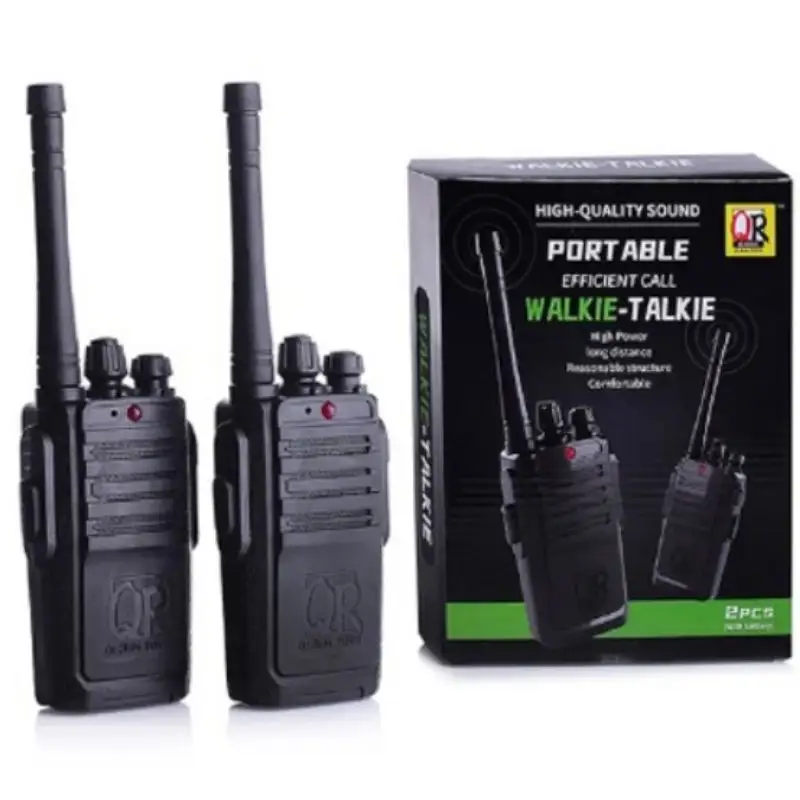 New Portable Black Walkie Talkie Pair With Batteries - Battery Operated
