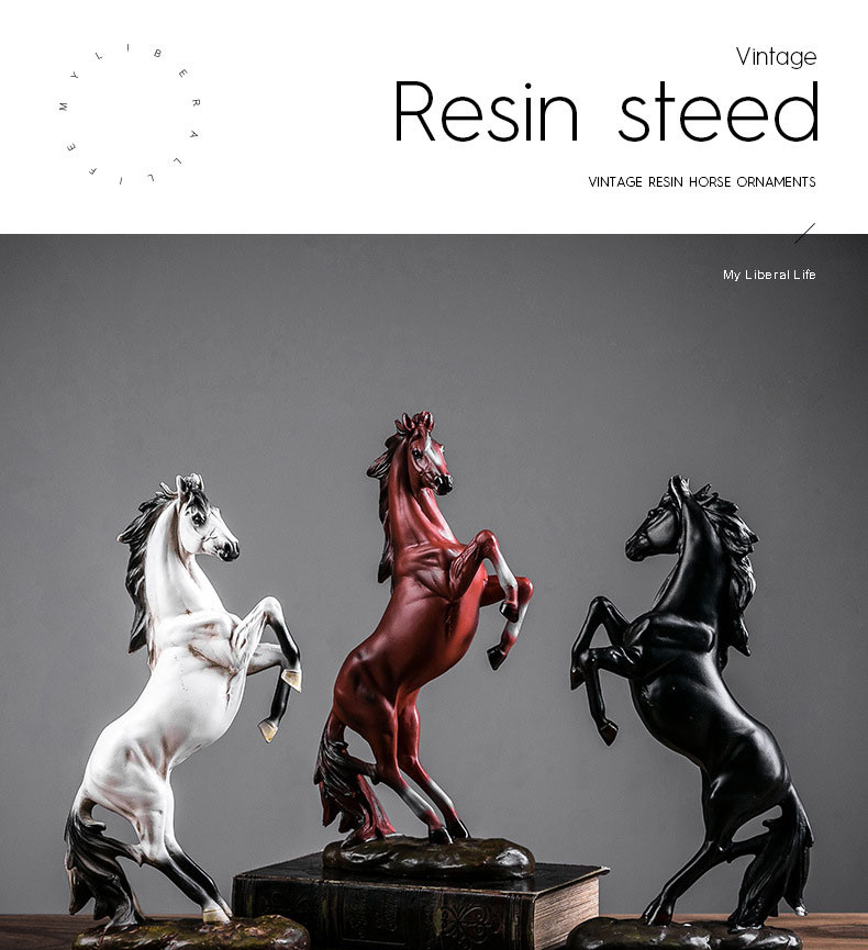 Horse Sculpture Animal Statue European Modern Art Home Decoration Figurines Tabletop Ornament