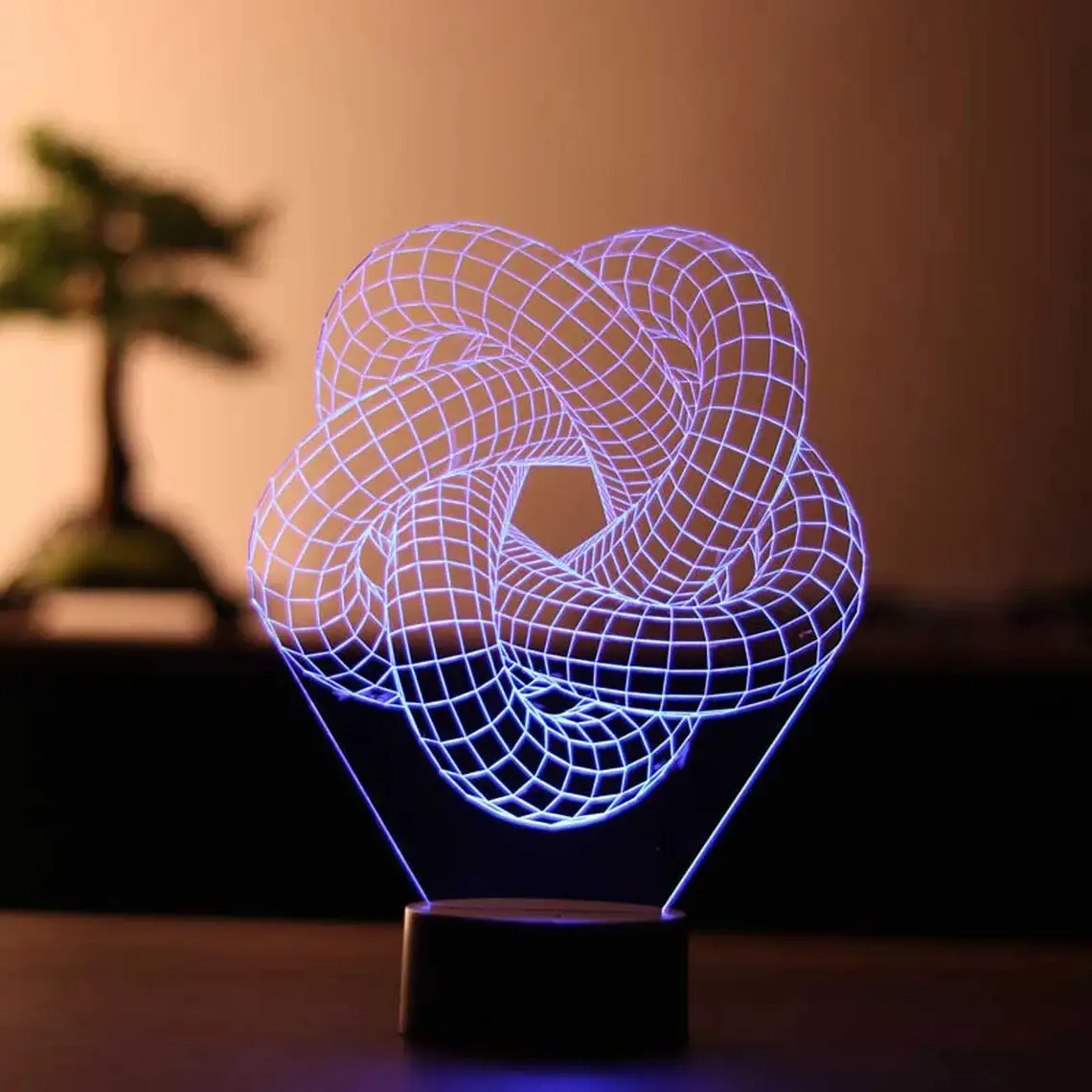 Torus Spiral 3d Acrylic Illusion Lamp Bedside Table Lamp