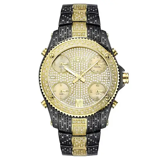 JBW Jet Setter Champagne Crystal Pave Dial Men's Watch