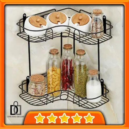Storage Dual Bathroom and Kitchen Rack Holder (without Adhedive Hooks)