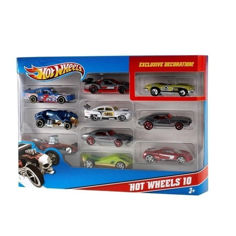 Hot Wheels Set Of 10 pcs Die Cast Cars - Multicolour.