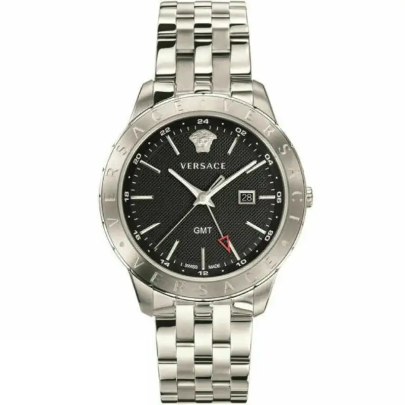 Versace VEBK00418 Men’s Quartz Swiss Made Stainless Steel Black Dial 43mm Watch