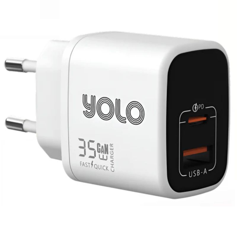 Yolo Y-351 GaN Wall Charger 35W With 6 Mon Official Warranty