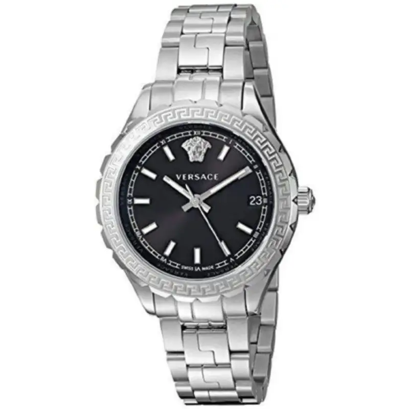 Versace Women’s Quartz Swiss Made Silver Stainless Steel Black Dial 35mm Watch V12020015