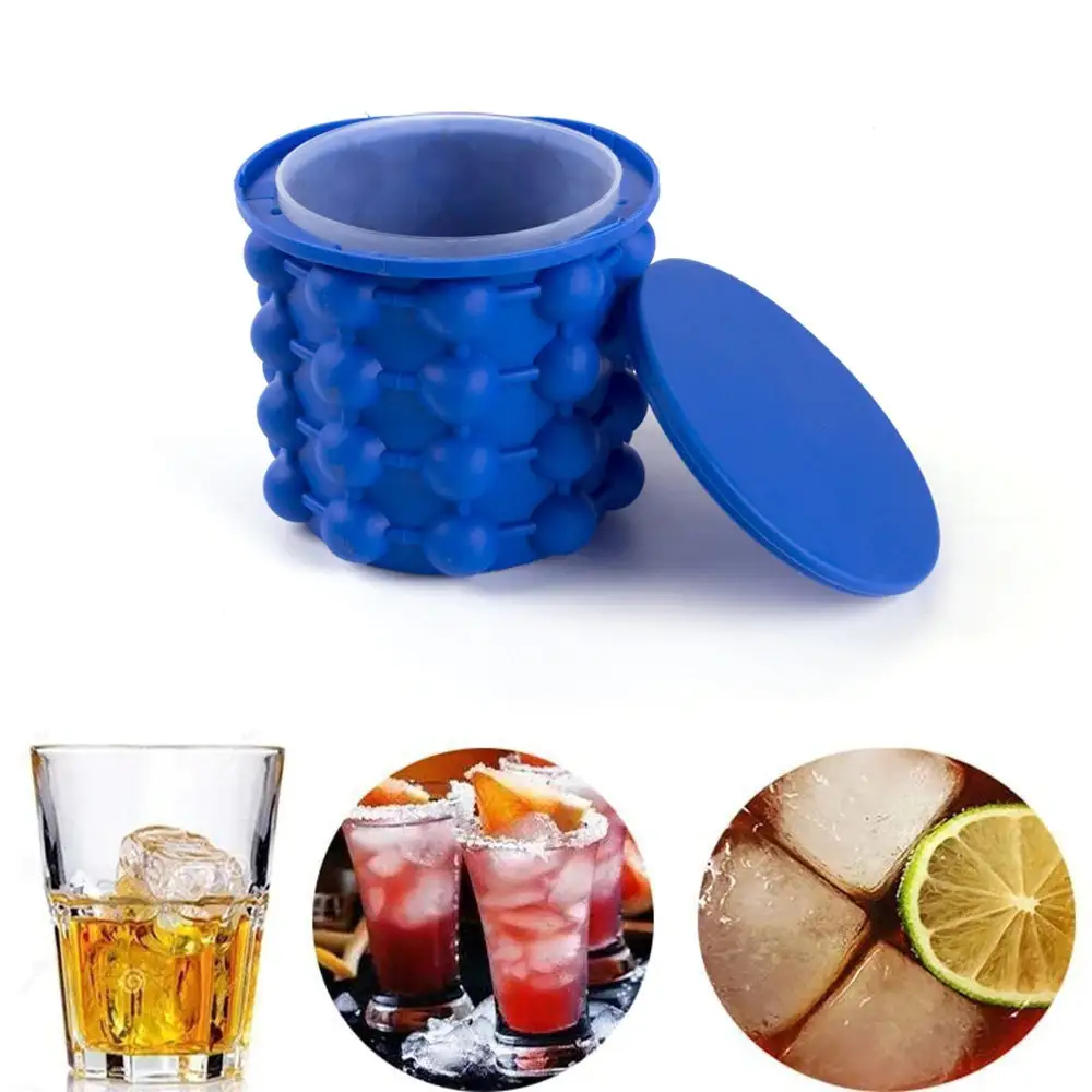 Small Size Silicone Ice Maker Fast Cold Ice Bucket Ice Storage Cube Maker Tools For Kitchen