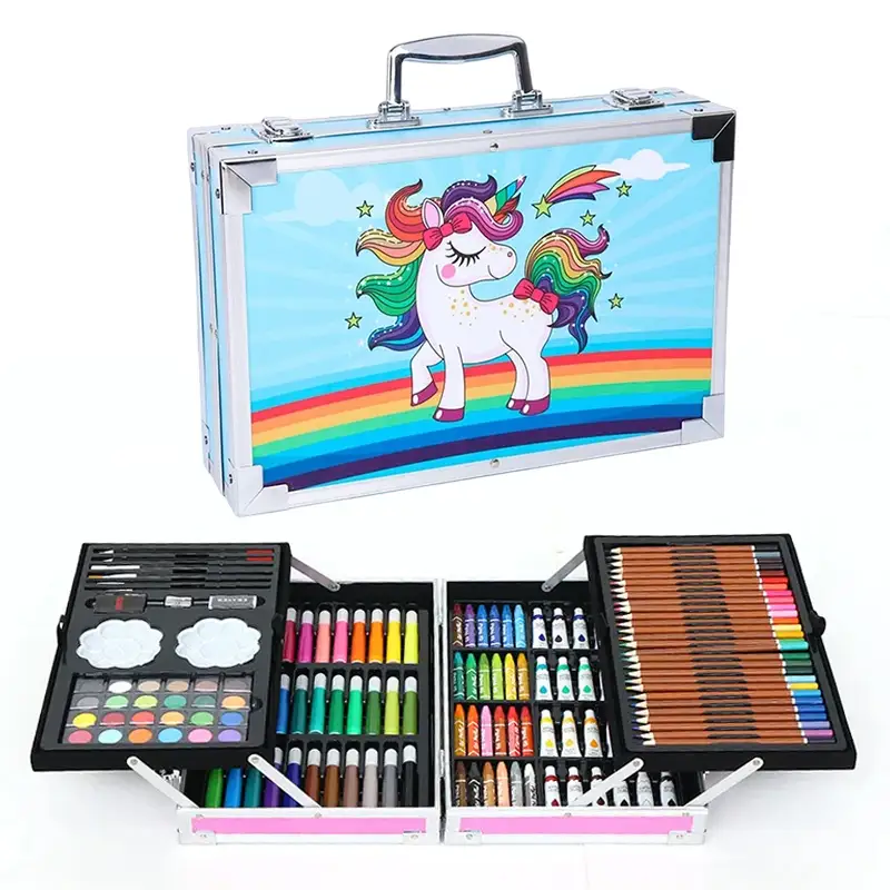 145 Piece Unicorn Painting Drawing Sketching  With Metal Case