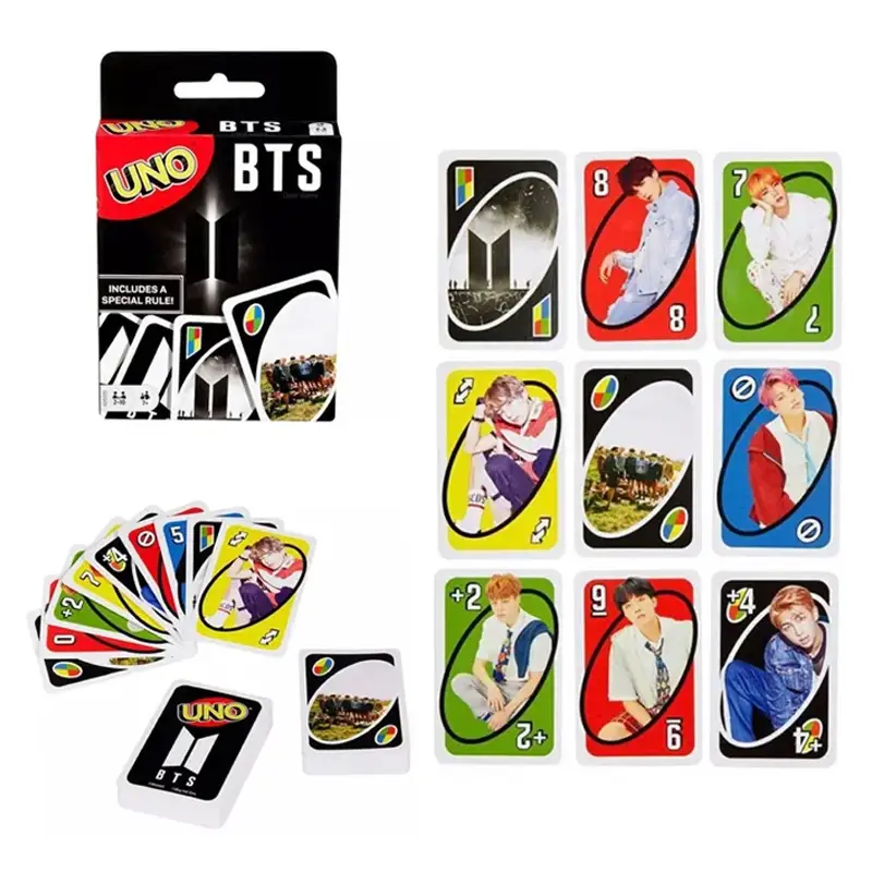 UNO BTS Cards Game For 2 to 10 Players Special Celebrate Photo Card Set Dos Flip Uno Playing Card Decks Game
