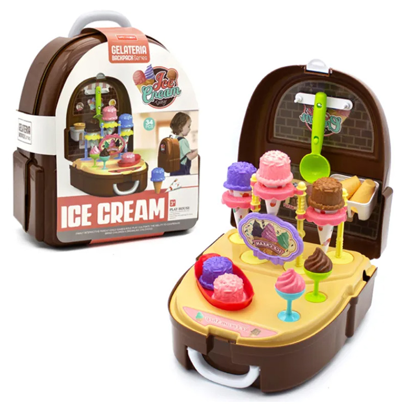 Ice Cream Gelateria Backpack for Kids - 34 Pieces Set - Ice Cream Play House