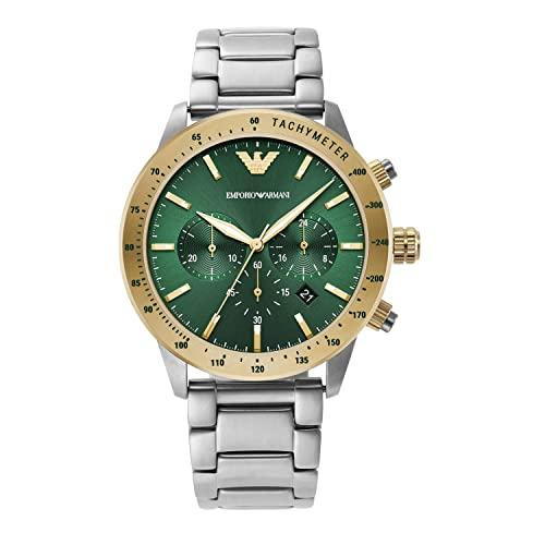 Emporio Armani Men’s Quartz Stainless Steel Green Dial 43mm Watch AR11454
