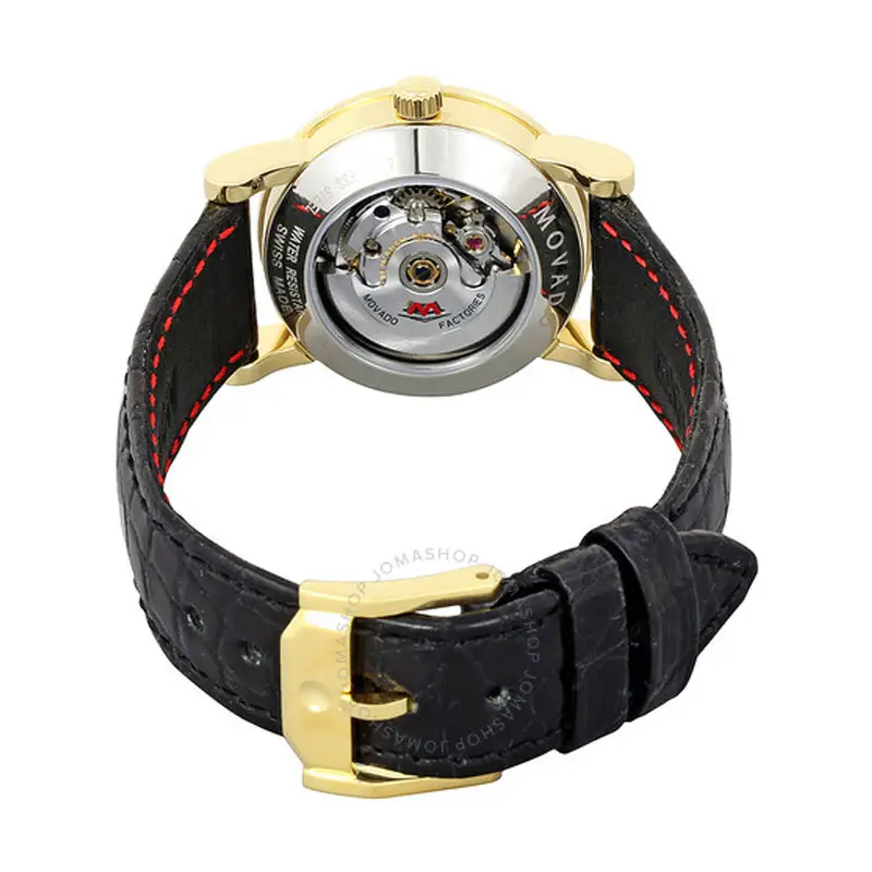 Movado Red Label Automatic Black Dial Ladies Watch 0607010