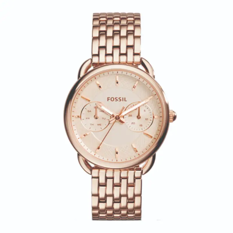 Fossil Rose Gold Stainless Steel Rose Gold Dial Watch For Ladies - ES3713