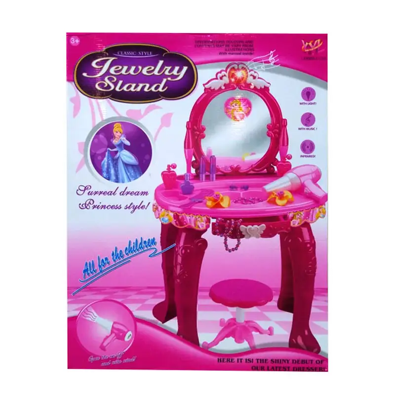 Princess Jewelry Dressing Table with Stool - Pink