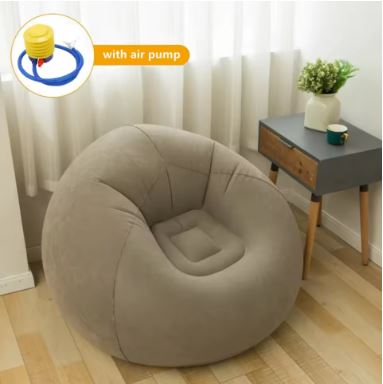 Large Lazy Inflatable Sofa Chair – Comfortable PVC Lounger, Bean Bag Pouf Couch for Living Room, Tatami Sofa for Outdoor Camping